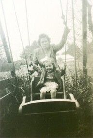 Photograph - Card Box Photographs, Swing Boat, Ballarat Botanic Gardens 1946