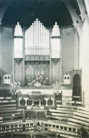 Photograph - Card Box Photographs, Interior of the Congregational Church, Ballarat c1920