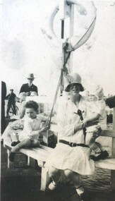 Photograph - Card Box Photographs, Florence Breakell & childen at View Point, Lake Wendouree circa 1928