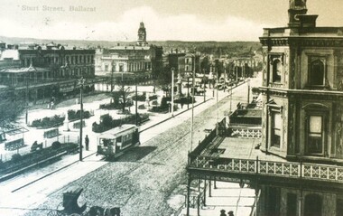 Postcard - Card Box Photographs, Postcard of Sturt Street, Ballarat circa 1905