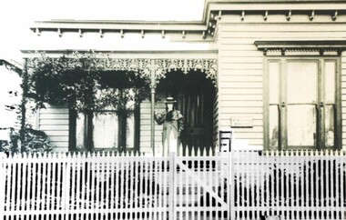 Photograph - Card Box Photographs, Jeanette Thomas at her residence circa 1890