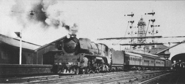 Photograph - Card Box Photographs, Locomotive Engine, Ballarat Railway Station 1952