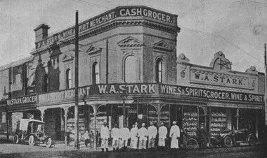 Photograph - Card Box Photographs, W.A. Stark's Grocer, Wine & Spirits Merchant Store 1916.  From Citizens & Sport publication