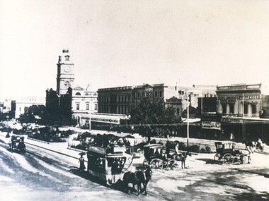 Photograph - Card Box Photographs, View east along Sturt Street from Doveton Street South, Ballarat 1878