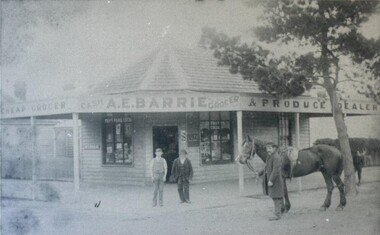 Photograph - Card Box Photographs, A.E. Barries Grocery Store, Ballarat circa 1890