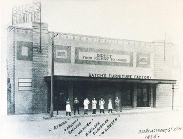 Photograph - Card Box Photographs, Batch's Furniture Factory, Ballarat 1935