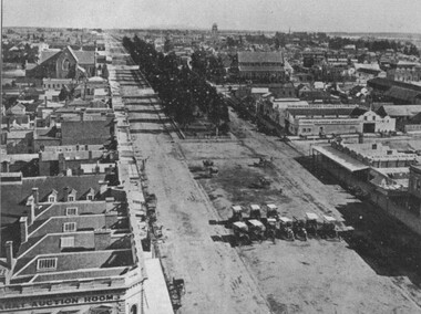 Photograph - Card Box Photographs, View west along Sturt Street, Ballarat circa 1860