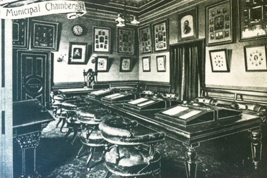 Photograph - Card Box Photographs, Interior of the Ballarat City Municipal Chambers.  From Ballarat Illustrated 1917 publication