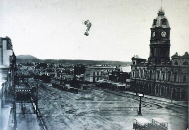 Photograph - Card Box Photographs, Ballarat Town Hall Square 1880