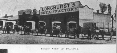 Photograph - Card Box Photographs, Advertisement for Longhurst's Bread Factory.  From the Ballarat Courier Supplement December 15th, 1909
