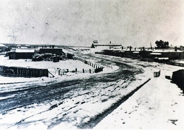 Photograph - Card Box Photographs, Snow covers the L. Scarffe Woodyard, Ballarat 1902