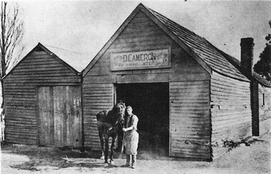 Photograph - Card Box Photographs, Camerons Blacksmith Shop, Sebastopol circa 1895