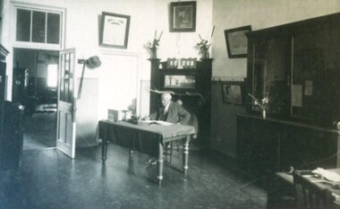 Photograph - Card Box Photographs, Nathan Spielvogel, Head Teacher at the National School, in his office 1930