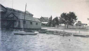 Photograph - Card Box Photographs, Boat shed, Lake Wendouree circa 1940