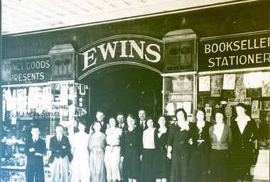 Photograph - Card Box Photographs, Ewins Booksellers & Stationers, Ballarat circa 1938