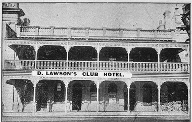 Photograph - Card Box Photographs, D. Lawson's Club Hotel, Ballarat 1914