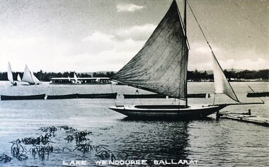 Postcard - Card Box Photographs, Yachts and Paddle Wheel on Lake Wendouree, 1910c