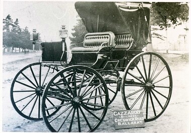 Photograph - Card Box Photographs, Horse Drawn Phaeton Buggy, Gazzard Coach Builders, Ballarat circa 1900
