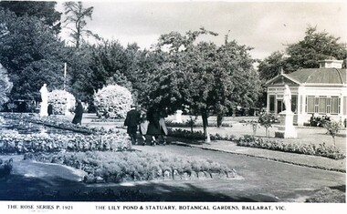 Postcard - Card Box Photographs, The Lily Pond & Statuary Pavilion, Ballarat Botanical Gardens circa 1920