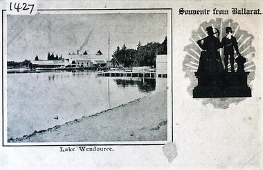Postcard - Card Box Photographs, Souvenir from Ballarat, Lake Wendouree circa 1900