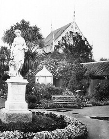 Photograph - Card Box Photographs, Flora Statue, Aviary and Fernery, Ballarat Botanic Gardens circa 1900