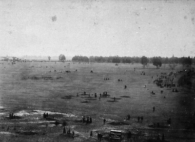 Photograph - Card Box Photographs, Preparing for Arbor Day at Victoria Park, Ballarat 1890