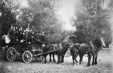 Photograph - Card Box Photographs, Procession marchers at Lake Wendouree circa 1880
