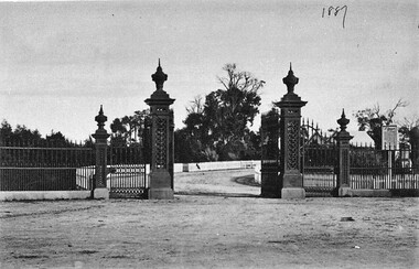 Photograph - Card Box Photographs, Cemetary Gates, Ballarat 1887