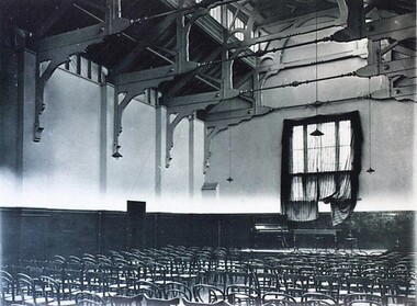 Photograph - Card Box Photographs, Interior of the Ballarat Town & City Mission Hall circa 1930