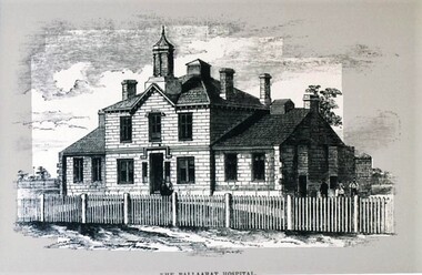 Postcard - Card Box Photographs, The original Ballarat Hospital 1858