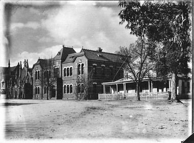 Photograph - Card Box Photographs, Wesley Church, School of Mines and Court House, Ballarat circa 1900