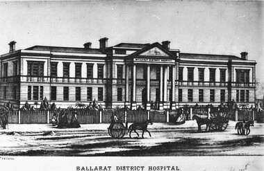 Postcard - Card Box Photographs, Ballarat District Hospital circa 1868