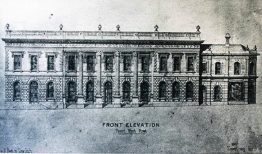 Photograph - Card Box Photographs, Winning design for 3rd Ballarat Town Hall circa 1868