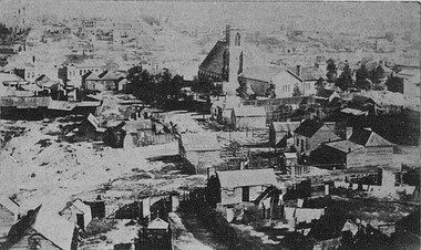 Photograph - Card Box Photographs, View from the tower East Ballarat Fire Tower towards the west circa 1862