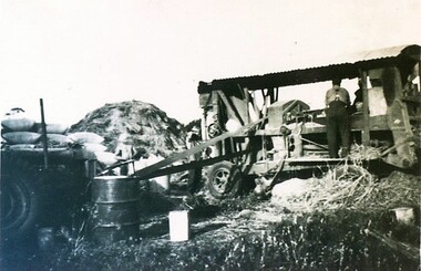 Photograph - Card Box Photographs, Chaff cutting, Millbrook 1939