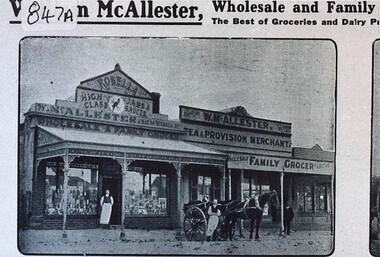 Photograph - Card Box Photographs, McAllester's Wholesale & Retail Grocery, Ballarat circa 1909