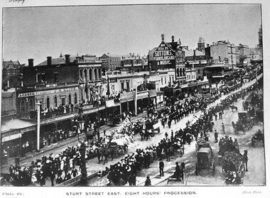Postcard - Card Box Photographs, Sturt Street East, Eight Hours' Procession