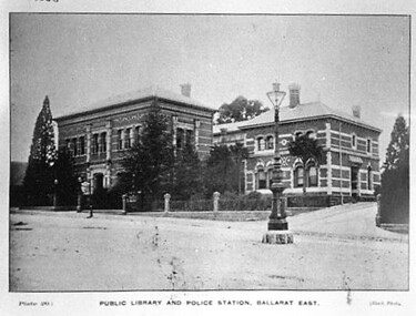 Postcard - Card Box Photographs, Public Library and Police Station, Ballarat East