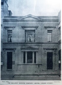 Postcard - Card Box Photographs, The Ballarat Banking Company, Limited, Lydiard Street.  Circa 1900