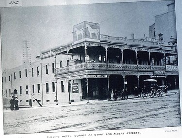 Postcard - Card Box Photographs, Phillips' Hotel, Corner of Sturt and Albert Streets