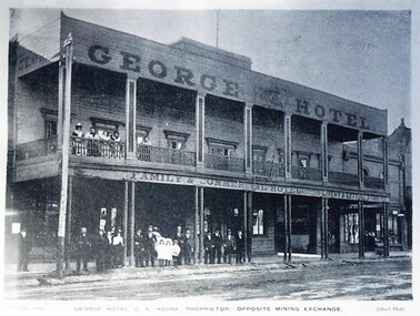 Postcard - Card Box Photographs, George Hotel, C.E. House Proprietor, Opposite the Mining Exchange