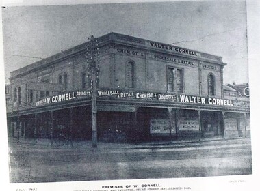 Postcard - Card Box Photographs, Premises of W. Cornell.  Wholesale & Retail Chemist & Druggist