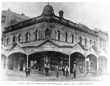 Postcard - Card Box Photographs, C. Marks and Co. Jewellers and Opticians, Sturt and Lydiard Streets