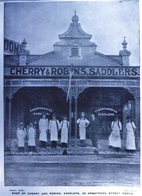 Postcard - Card Box Photographs, Shop of Cherry and Robins, Saddlers, 35 Armstrong Street North