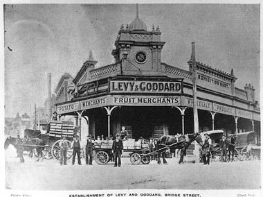 Postcard - Card Box Photographs, Establishment of Levy and Goddard, Bridge Street.  Ballarat
