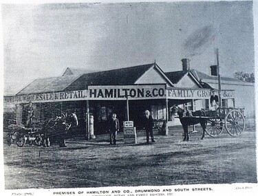 Postcard - Card Box Photographs, Premises of Hamilton and Co., Drummond and South Streets.  Ballarat