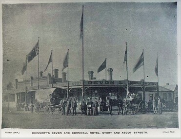 Postcard - Card Box Photographs, Chinnery's Devon and Cornwall Hotel, Sturt and Ascot Streets.  Ballarat