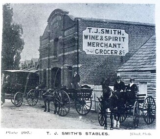 Postcard - Card Box Photographs, T.J. Smith's Stables.  Ballarat
