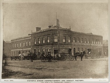 Postcard - Card Box Photographs, Victoria Steam Confectionery and Biscuit Factory.  Ballarat