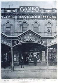 Postcard - Card Box Photographs, Establishment of R. Bade, 73 Sturt Street.  Ballarat